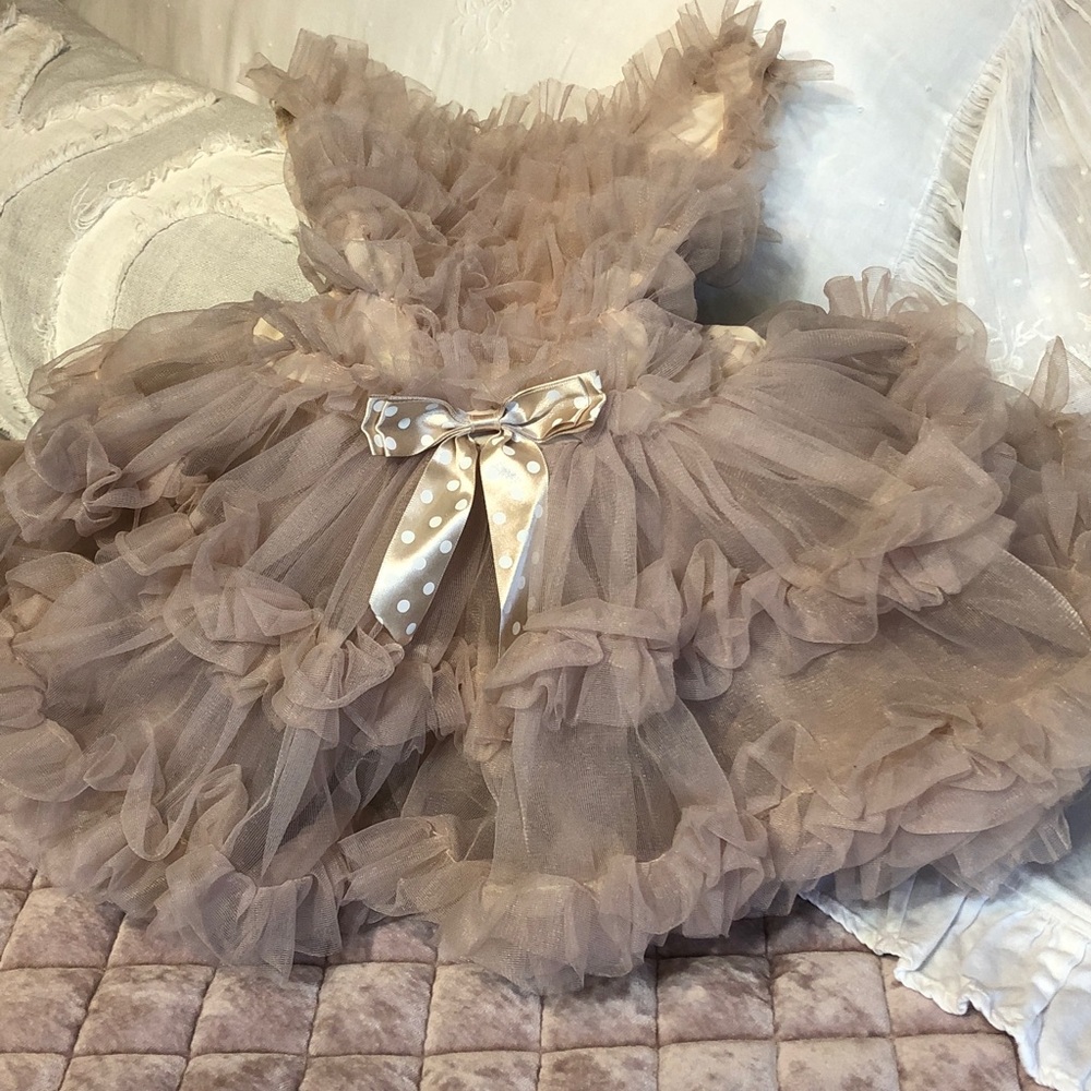 Popatu Cream and Pink Tulle Dress